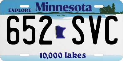 MN license plate 652SVC