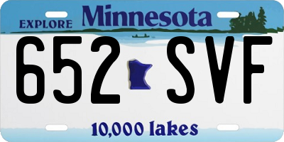 MN license plate 652SVF