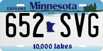 MN license plate 652SVG