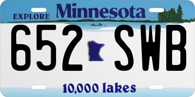 MN license plate 652SWB