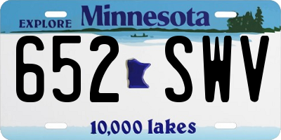MN license plate 652SWV