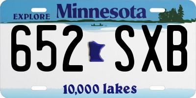 MN license plate 652SXB