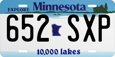 MN license plate 652SXP