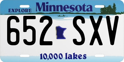 MN license plate 652SXV