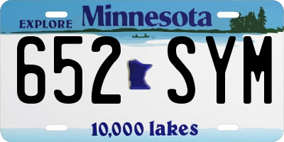 MN license plate 652SYM
