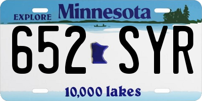 MN license plate 652SYR