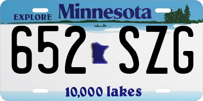 MN license plate 652SZG