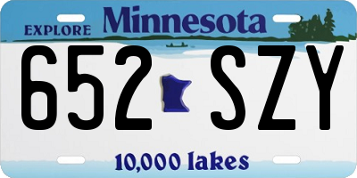 MN license plate 652SZY