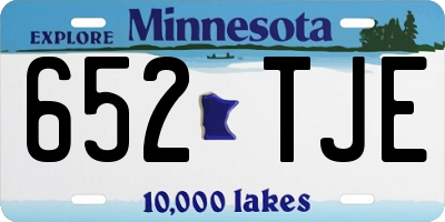 MN license plate 652TJE