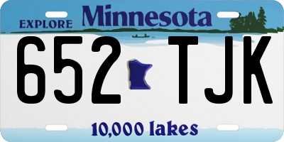 MN license plate 652TJK