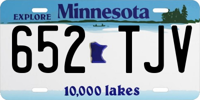 MN license plate 652TJV