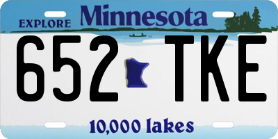 MN license plate 652TKE