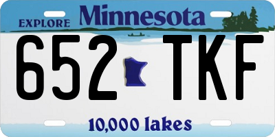 MN license plate 652TKF