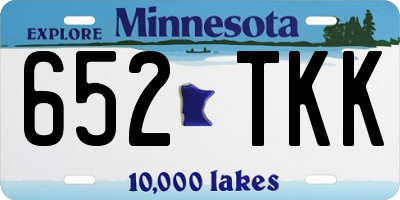 MN license plate 652TKK