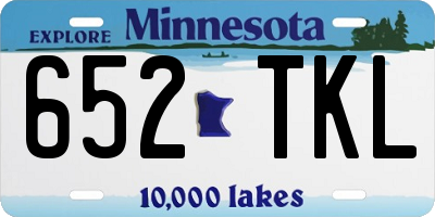 MN license plate 652TKL