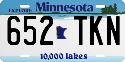 MN license plate 652TKN