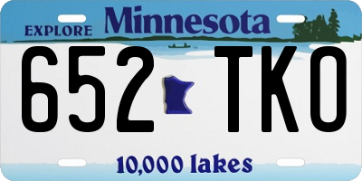 MN license plate 652TKO