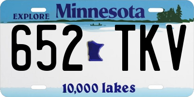 MN license plate 652TKV