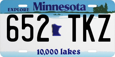 MN license plate 652TKZ