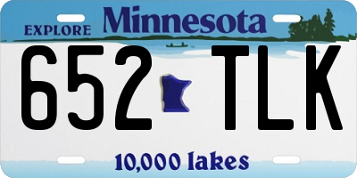 MN license plate 652TLK