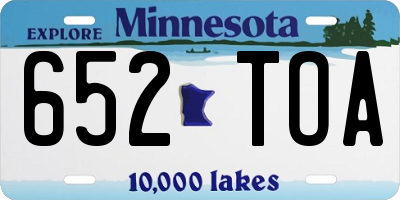 MN license plate 652TOA