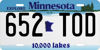 MN license plate 652TOD