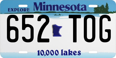 MN license plate 652TOG