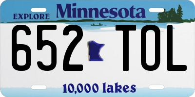 MN license plate 652TOL