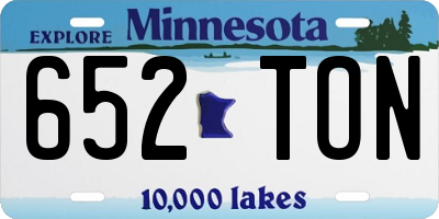 MN license plate 652TON