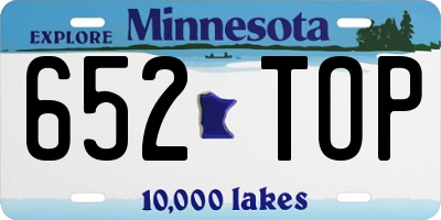 MN license plate 652TOP