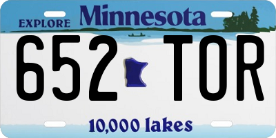 MN license plate 652TOR