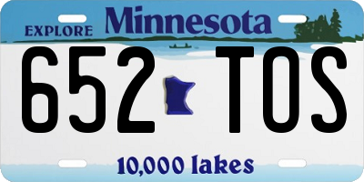 MN license plate 652TOS