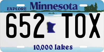 MN license plate 652TOX