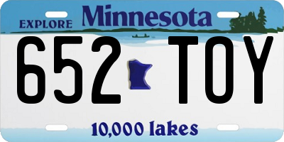 MN license plate 652TOY