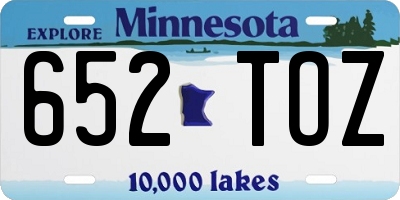 MN license plate 652TOZ