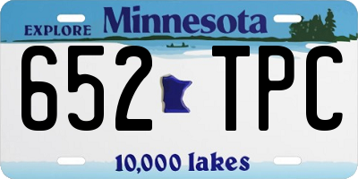 MN license plate 652TPC