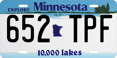 MN license plate 652TPF
