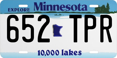 MN license plate 652TPR