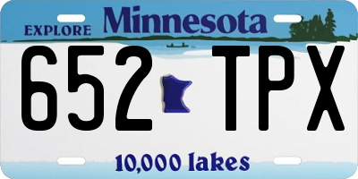 MN license plate 652TPX