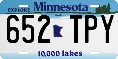 MN license plate 652TPY