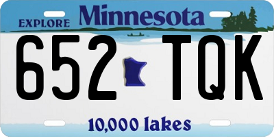 MN license plate 652TQK