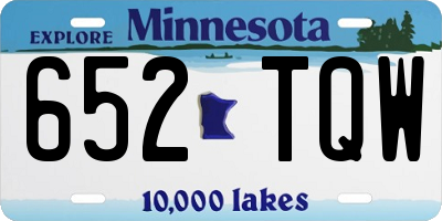 MN license plate 652TQW
