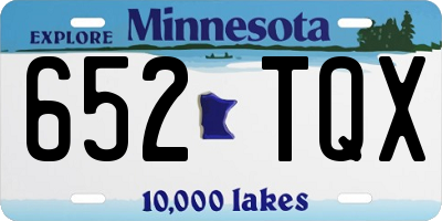 MN license plate 652TQX