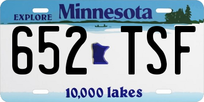 MN license plate 652TSF