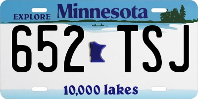 MN license plate 652TSJ