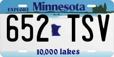 MN license plate 652TSV