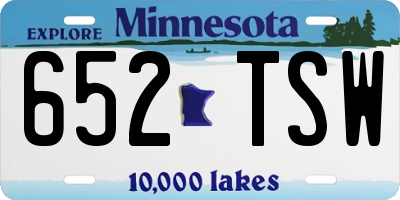 MN license plate 652TSW