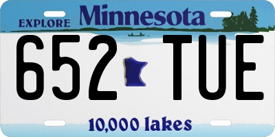 MN license plate 652TUE