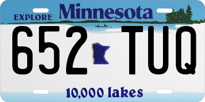 MN license plate 652TUQ