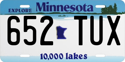 MN license plate 652TUX